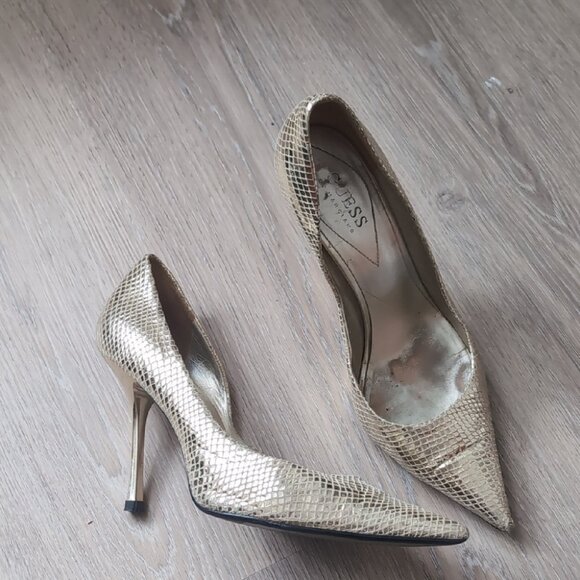 Marciano Gold Stiletto Heels - Picture 3 of 10